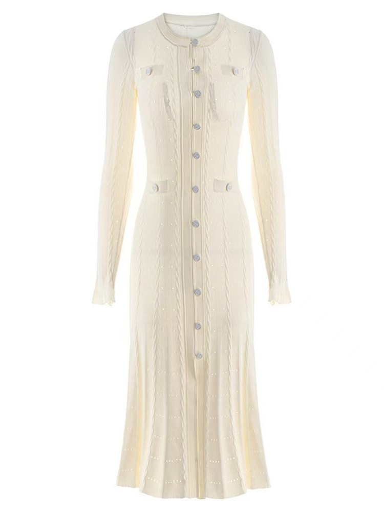 Winter Clothing Accessories - Round Neck Long Sleeved Dress for