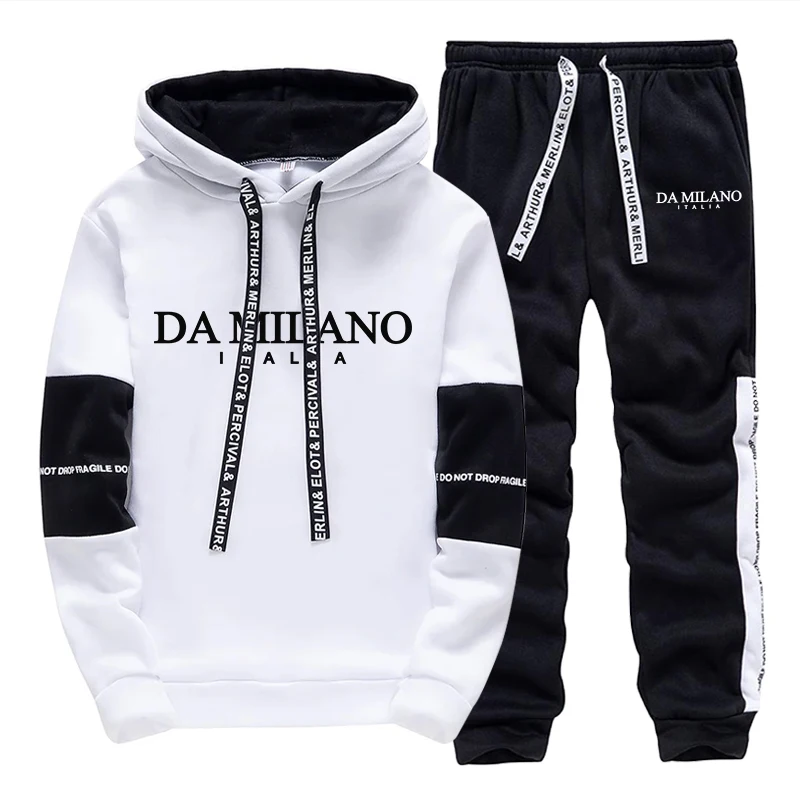 Winter Clothing Fashion - Black White Autumn Winter Men's Tracksuit