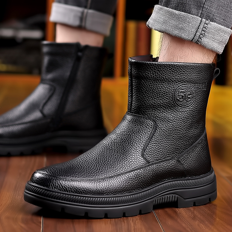 Mens High Top Leather Snow Boo - Snow Boot Fur Lined recension och pris