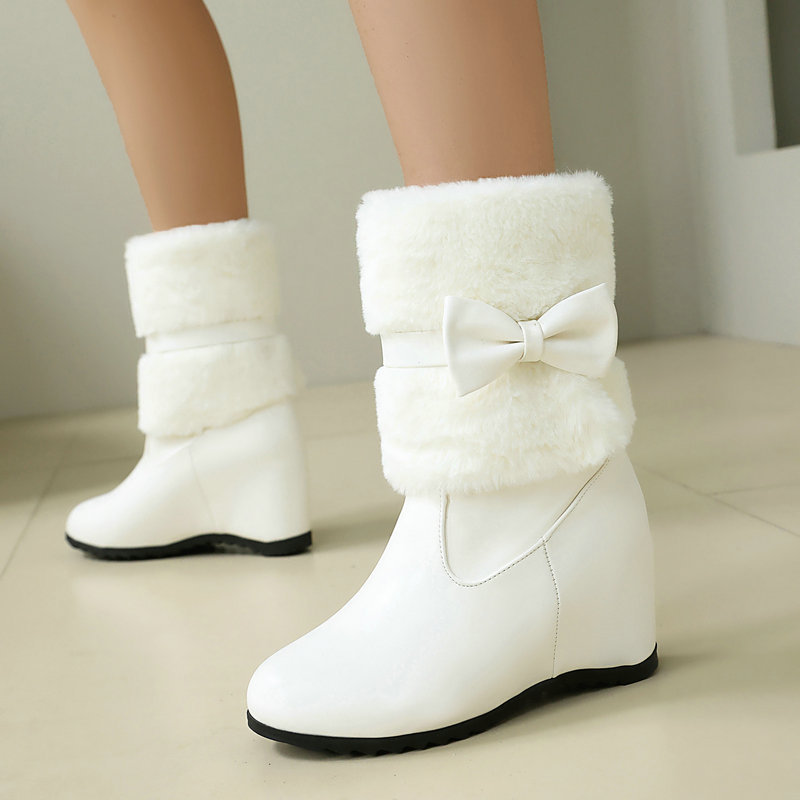 Women Black White Winter Snow  - Snow Boot Fur Lined recension och pris