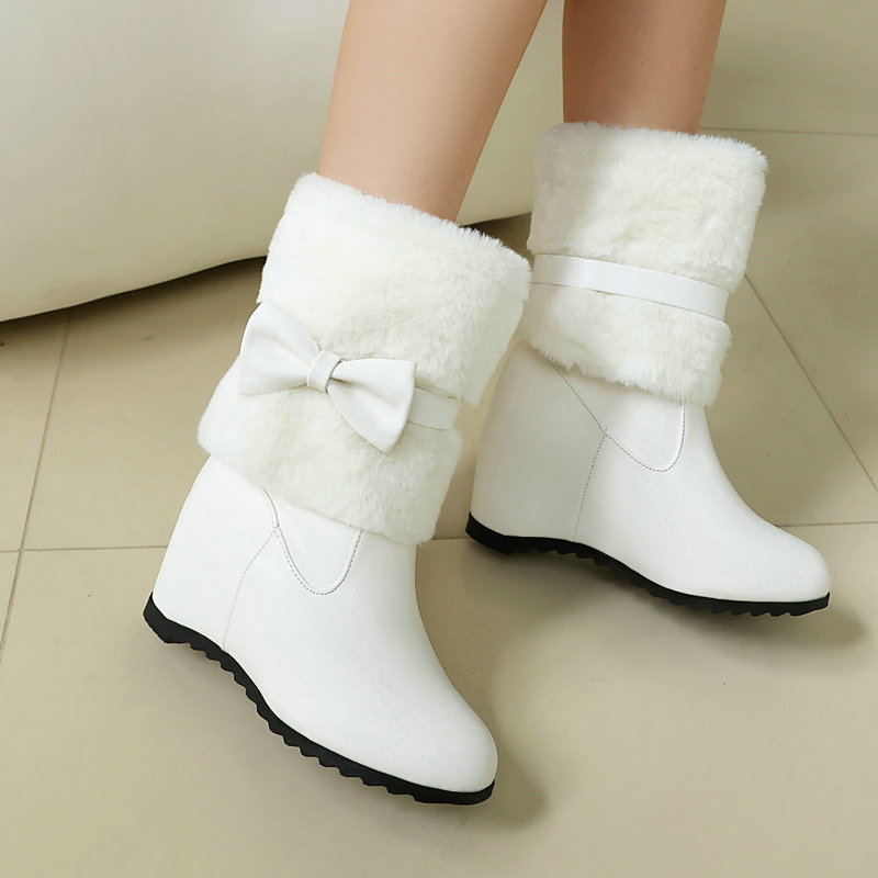 Women Black White Winter Snow  - Snow Boot Fur Lined recension och pris