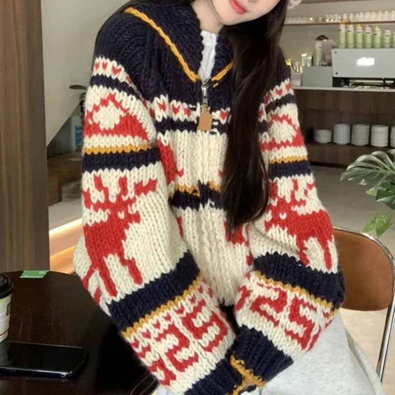 Christmas Vintage Elk Knitted  - Winter Clothing Colors recension och pris