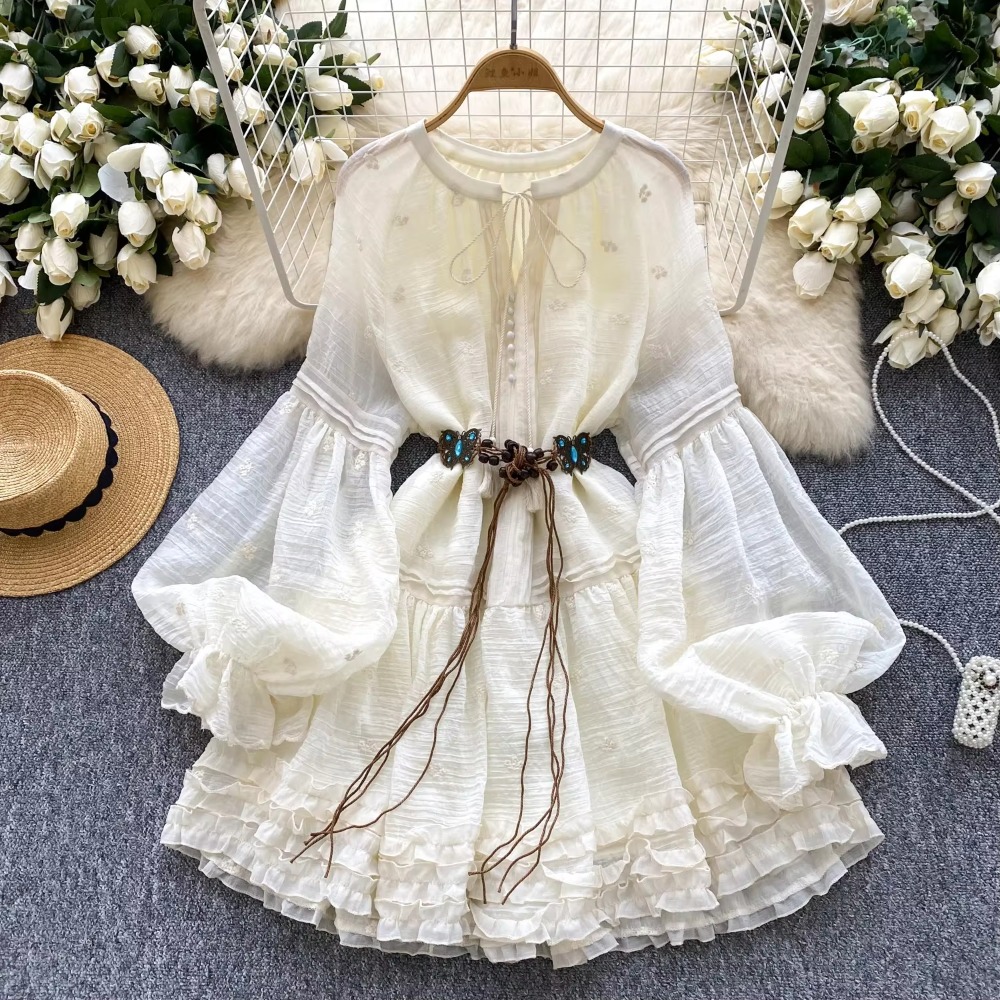 Sweet Embroidered O-neck Lace- - Winter Clothing Dress Up recension och pris