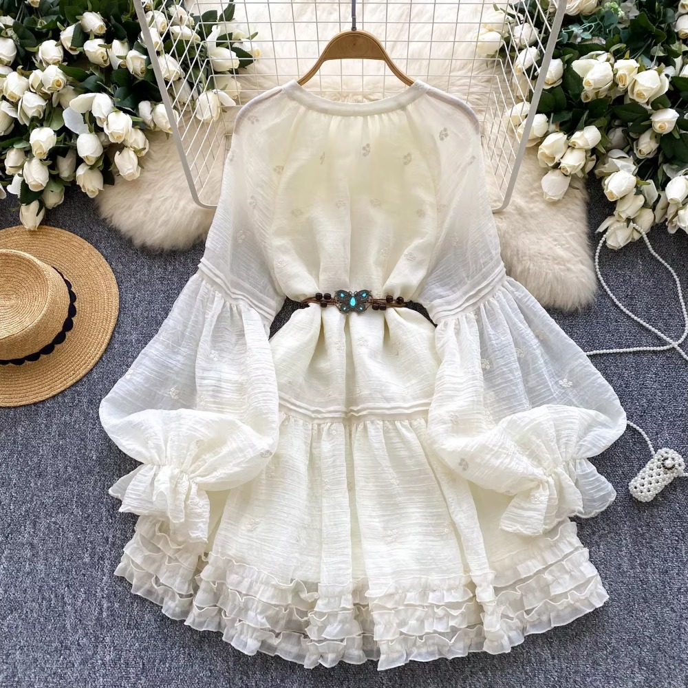 Sweet Embroidered O-neck Lace- - Winter Clothing Dress Up recension och pris