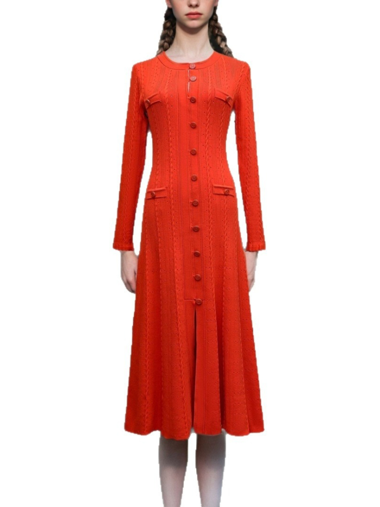 Round Neck Long Sleeved Dress  - Winter Clothing Accessories recension och pris