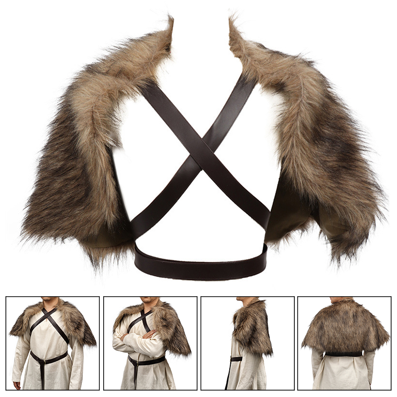 Viking Cloak Faux Fur Collar C - Winter Clothing Accessories recension och pris