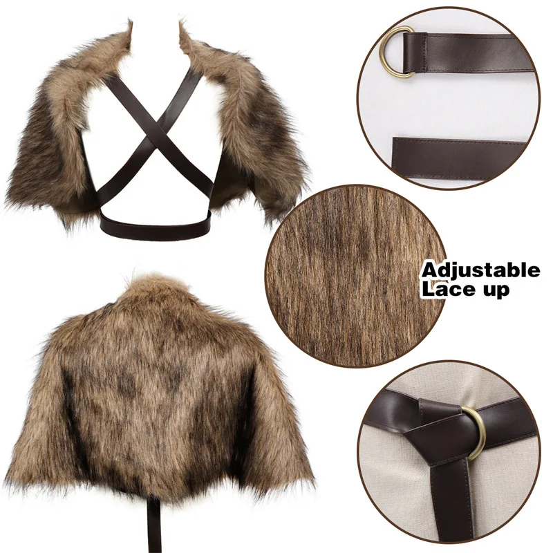 Viking Cloak Faux Fur Collar C - Winter Clothing Accessories recension och pris