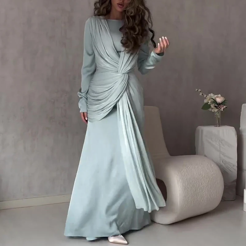Elegant O Neck Fashion Tie-up  - Winter Clothing Dress Up recension och pris