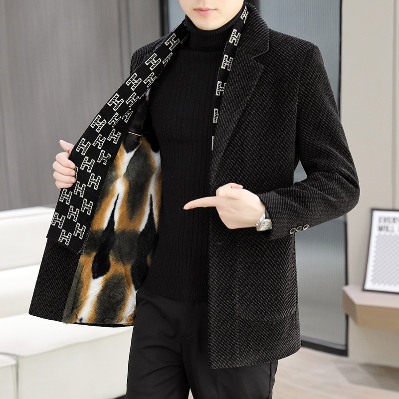 Mens Woolen Scarf collar Jacke - Jack Winter Clothing recension och pris