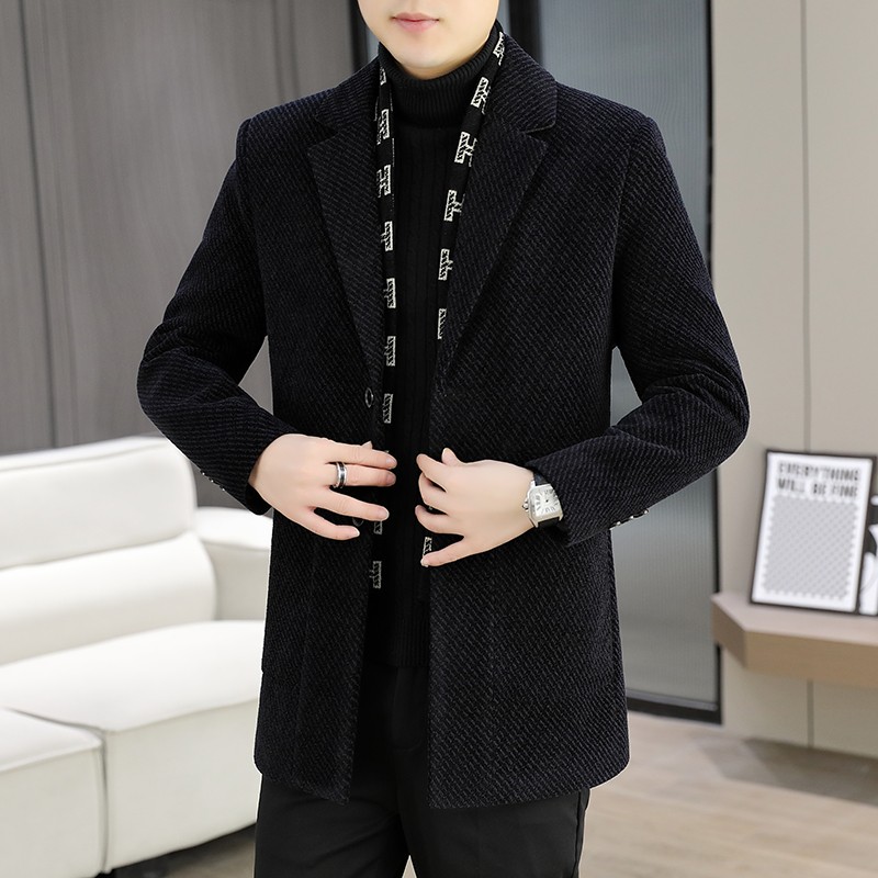 Mens Woolen Scarf collar Jacke - Jack Winter Clothing recension och pris