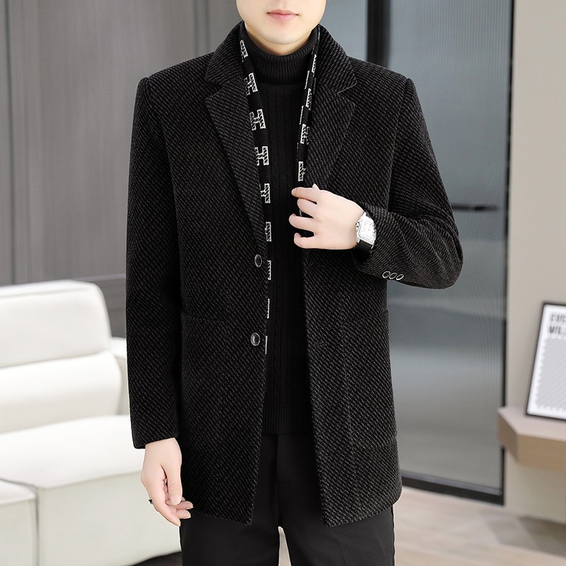Mens Woolen Scarf collar Jacke - Jack Winter Clothing recension och pris