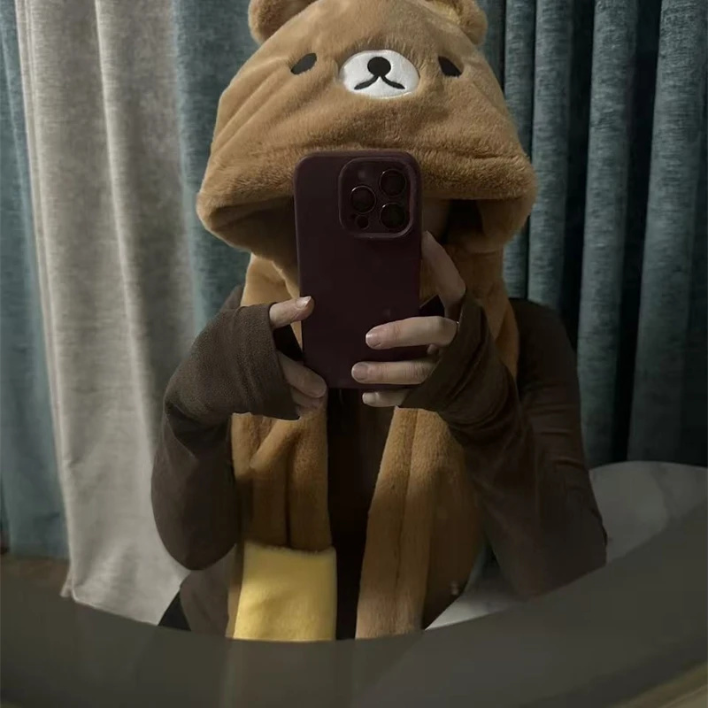 3 In 1 Plush Thick Hooded Hat  - Winter Clothing Accessories recension och pris
