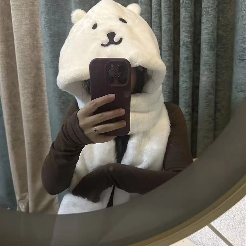 3 In 1 Plush Thick Hooded Hat  - Winter Clothing Accessories recension och pris