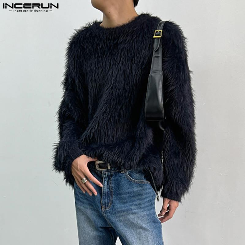 2023 Men Pullovers Solid Color - Winter Clothing Colors recension och pris